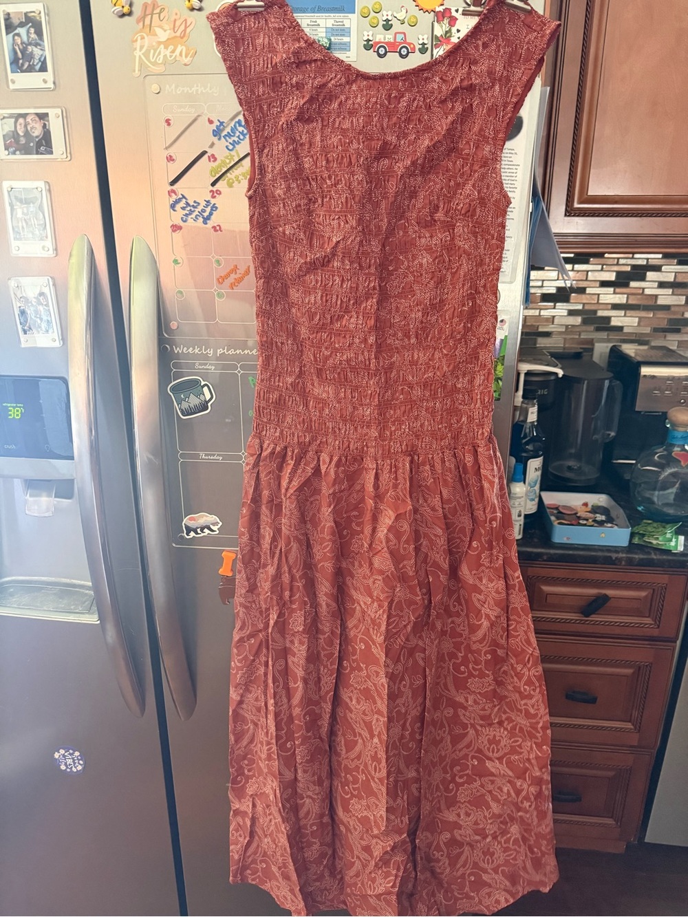 Women's Rust Floral Midi Dress - Universal Thread
